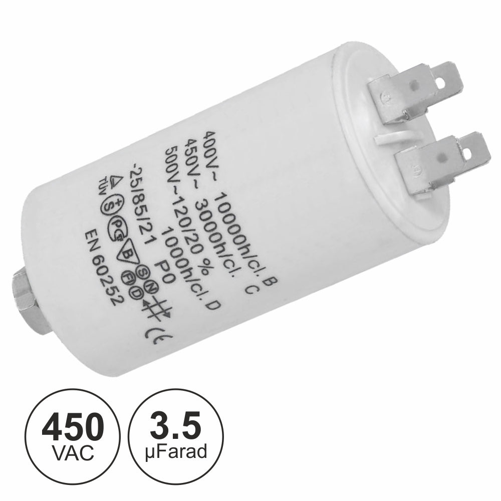 Condensador Arranque 3,5Uf 450V + Terra - Tauu,pt