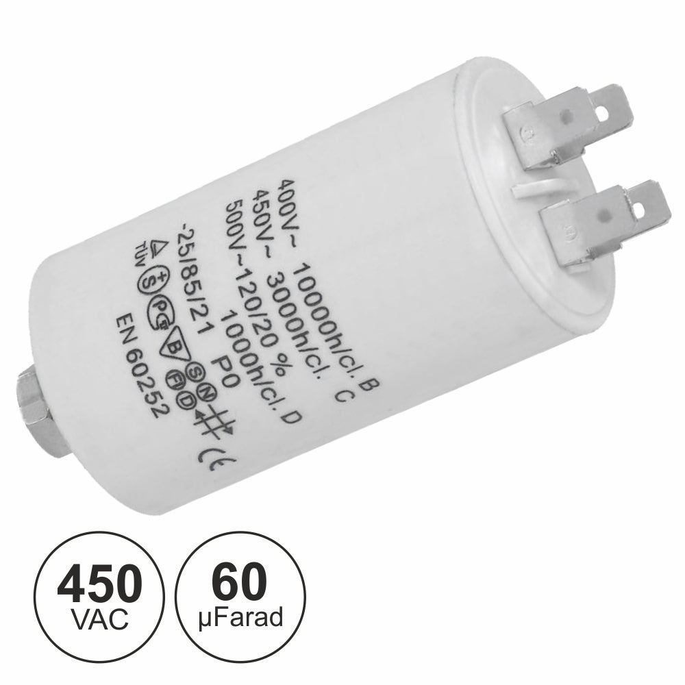 Condensador Arranque 60Uf 450V + Terra - Tauu,pt