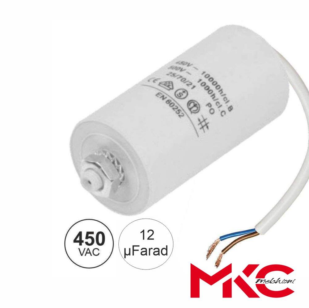 Condensador Arranque 12Uf 450V C/ Fios - Tauu,pt