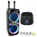 Coluna Amplificada 2X10" 1000W Usb/Aux/Bt Led Tws Ibiza - Tauu.pt