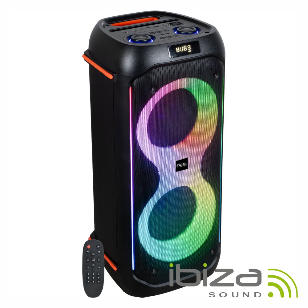 Coluna Amplificada 2X6.5" 600W Usb/Sd/Aux/Bt Led Tws Ibiza - Tauu.pt
