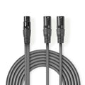 Cabo 2X Xlr 3P Macho /  Xlr 3P Fêmea 1,5M Cinzento - Tauu,pt