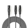 Cabo 2X Xlr 3P Fêmea / Xlr 3P Macho 1.5M Cinzento - Tauu.pt