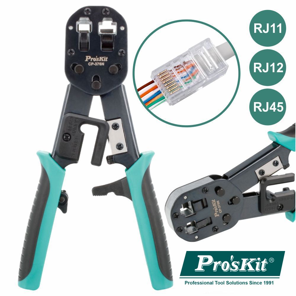 Alicate De Cravar Rj45/Rj11/Rj12 Passante Proskit - Tauu.pt