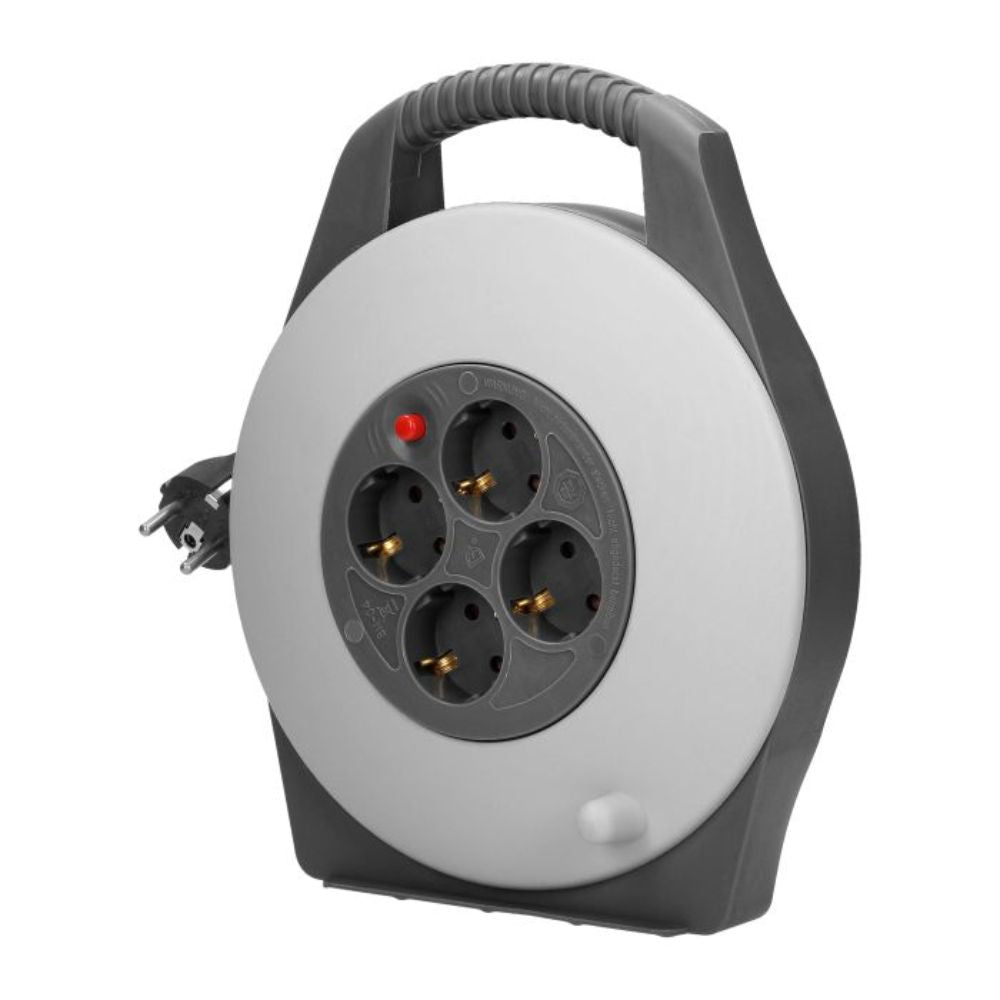 Extensão Elétrica C/ Enrolador 4X Schuko 10M Virone - Tauu.pt