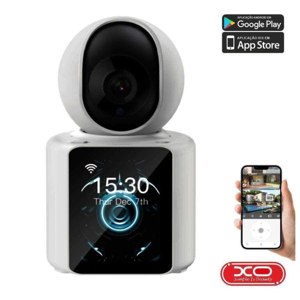 Câmara Vigilância Ip C/ Display 1080P Wifi Xo - Tauu,pt