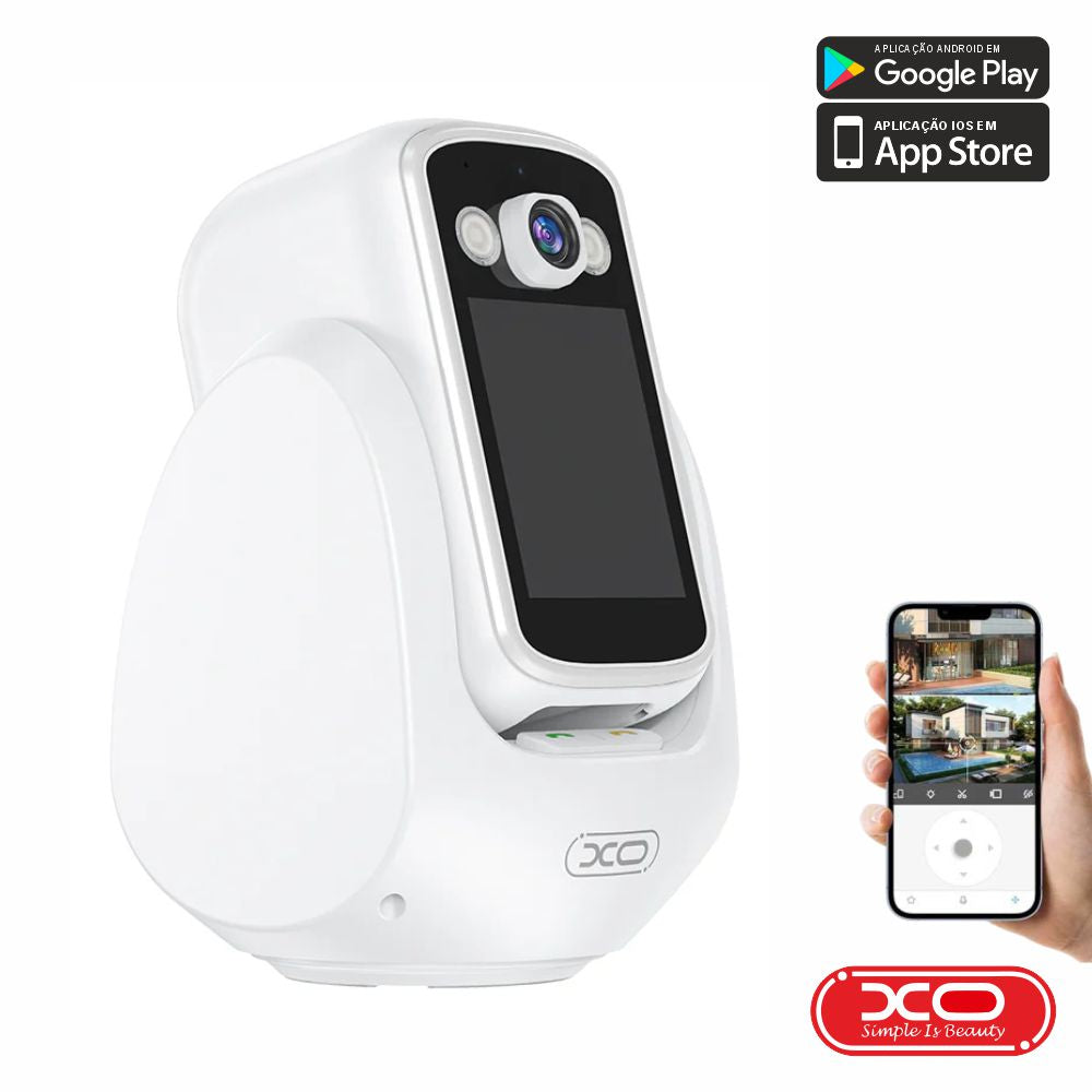 Câmara Vigilância Ip C/ Display 1080P 2Mp Wifi+Bt Xo - Tauu,pt