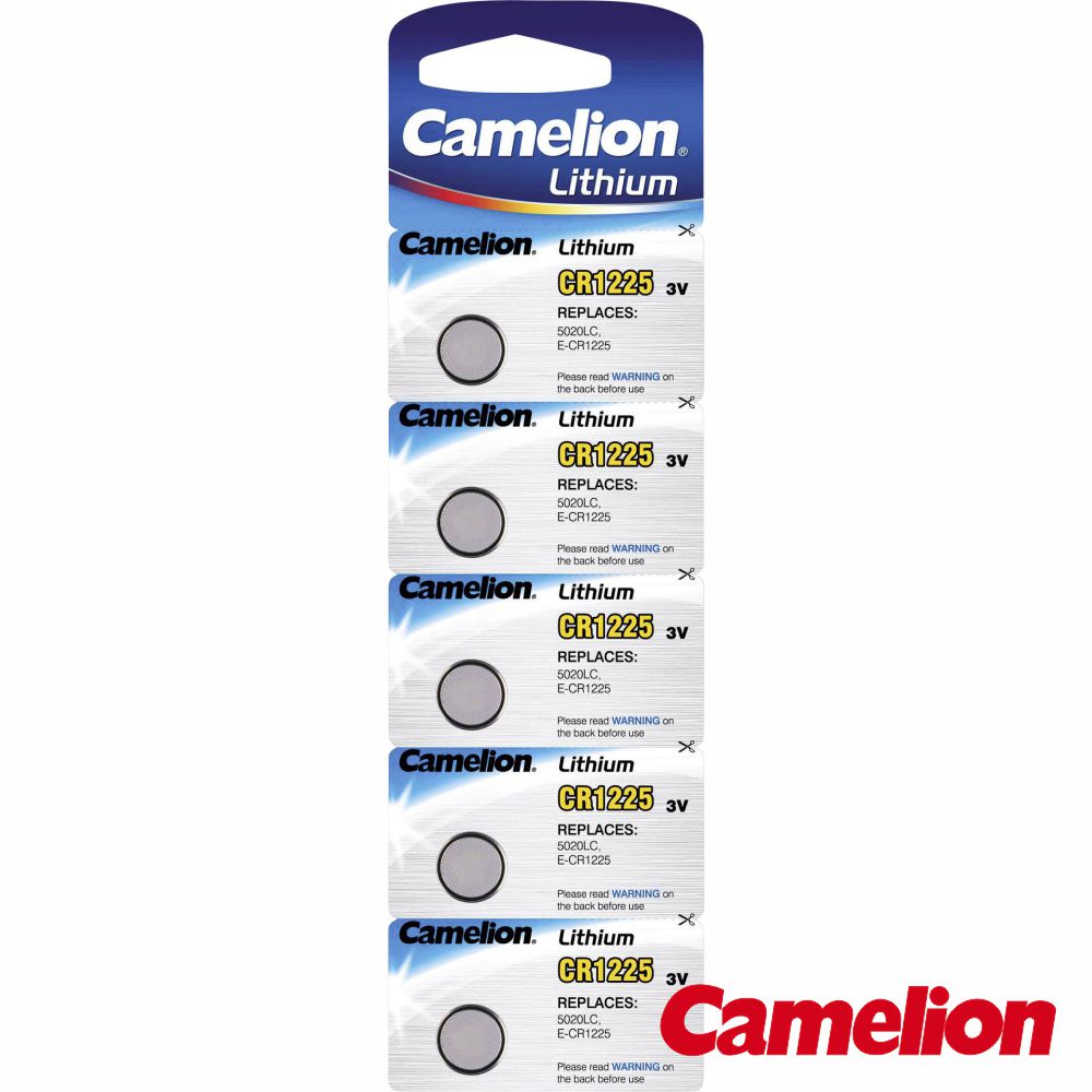 Pilha Lítio Botão Cr1225 3V 50Ma 5X Blister Camelion - Tauu,pt