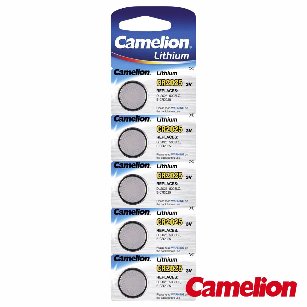 Pilha Lítio Botão Cr2025 3V 150Ma 5X Blister Camelion - Tauu,pt