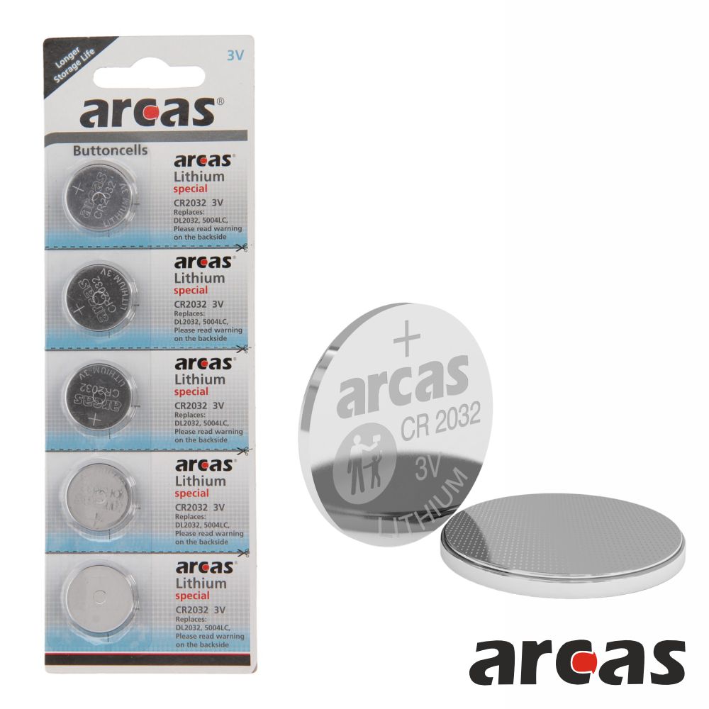 Pilha Lítio Botão Cr2032 3V 210Ma 5X Blister Arcas - Tauu,pt