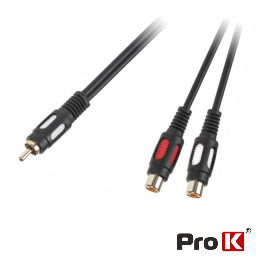 Cabo 2-Rca Fêmea / Rca Macho Dourado 25Cm Prok - Tauu.pt