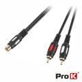 Cabo Rca Fêmea / 2-Rca Macho Dourado 25Cm Prok - Tauu.pt