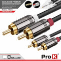 Cabo 2-Rca Macho / 2-Rca Macho Dourado 1M Prok - Tauu.pt