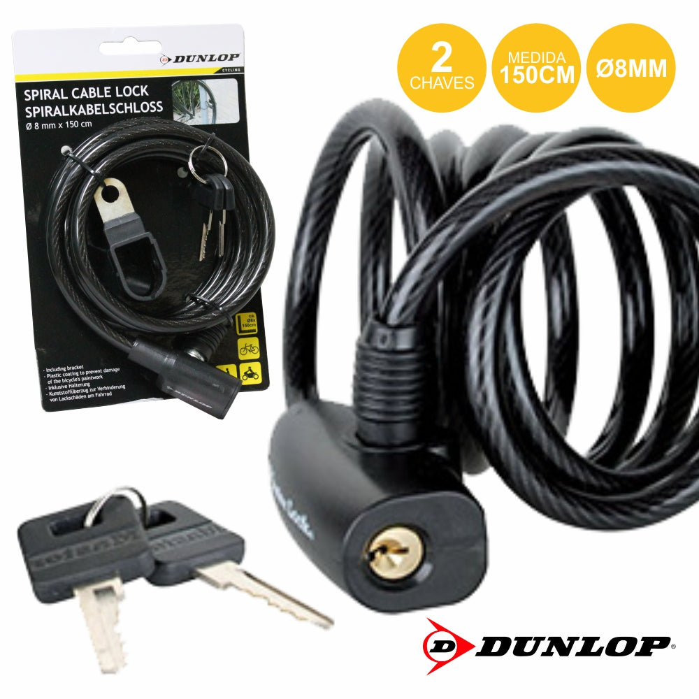 Cadeado Espiral 1.5M 8Mm Dunlop - Tauu.pt