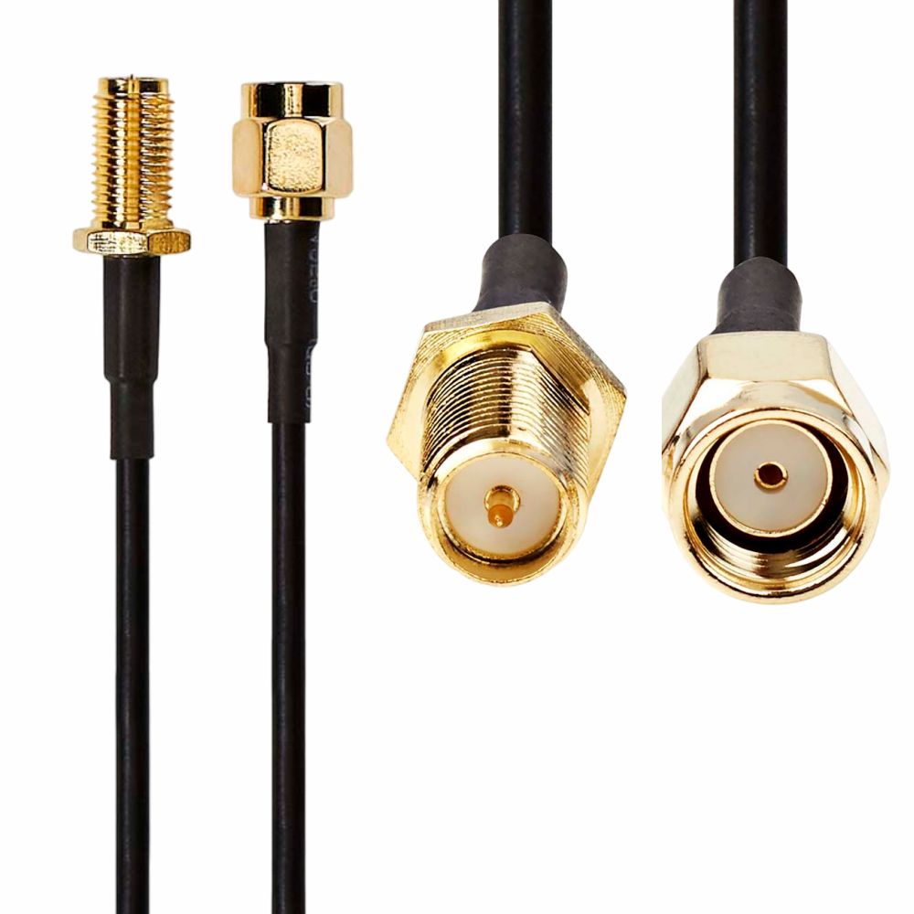 Cabo De Antena Sma Macho - Sma Fêmea 2M Preto - Tauu,pt