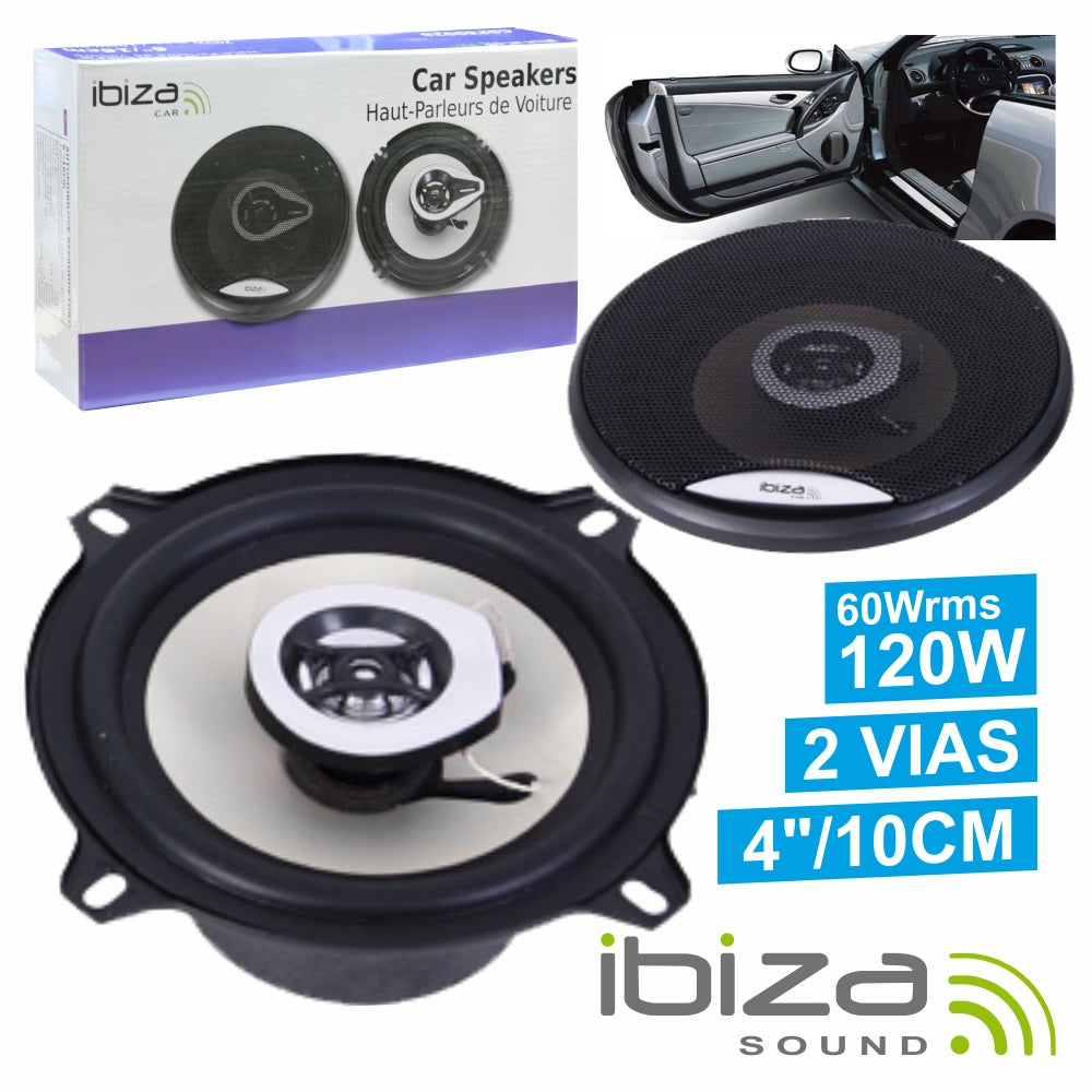 Conjunto 2 Colunas Auto 2 Vias 120W 4" Ibiza - Tauu.pt