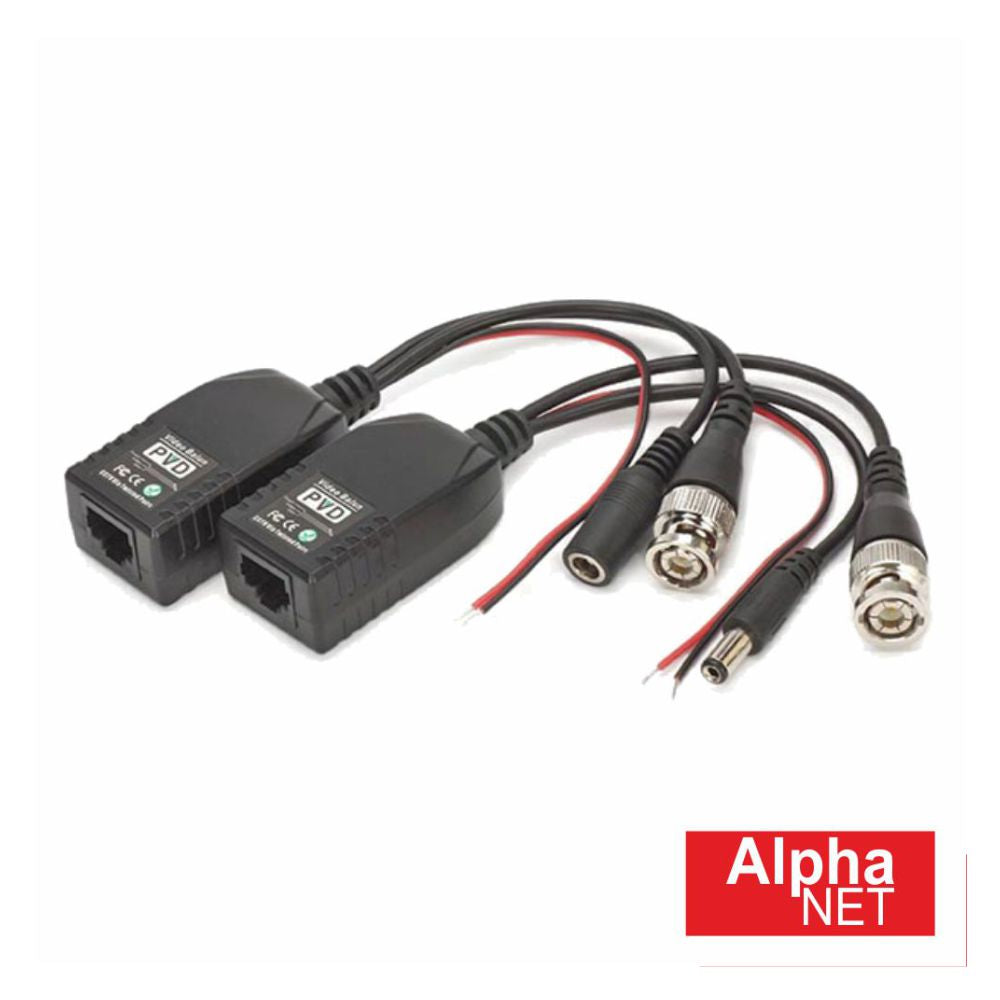 Conversor Passivo 2X Balun Vídeo C/ Dc Rj45 - Tauu,pt
