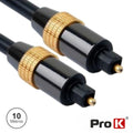 Cabo Fibra Óptica Toslink-Toslink 10M Prok - Tauu,pt