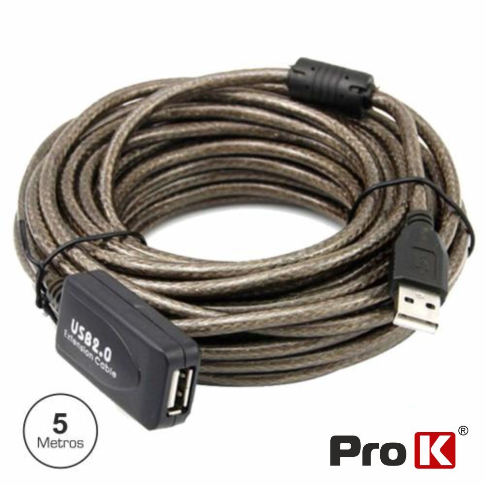 Cabo Usb-A 2,0 Macho / Usb-A Fêmea Amplificado 5M Prok - Tauu,pt