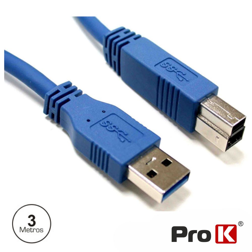 Cabo Usb-A 3,0 Macho / Usb-B Macho 3M Prok - Tauu,pt