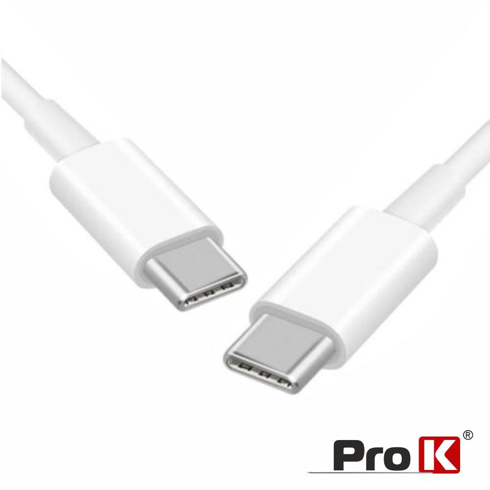 Cabo Usb-C 2.0 Macho / Usb-C Macho 1M Branco Prok - Tauu.pt