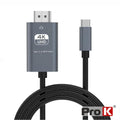 Cabo Hdmi Macho / Usb-C Macho Preto 4K 1.8M Prok - Tauu.pt