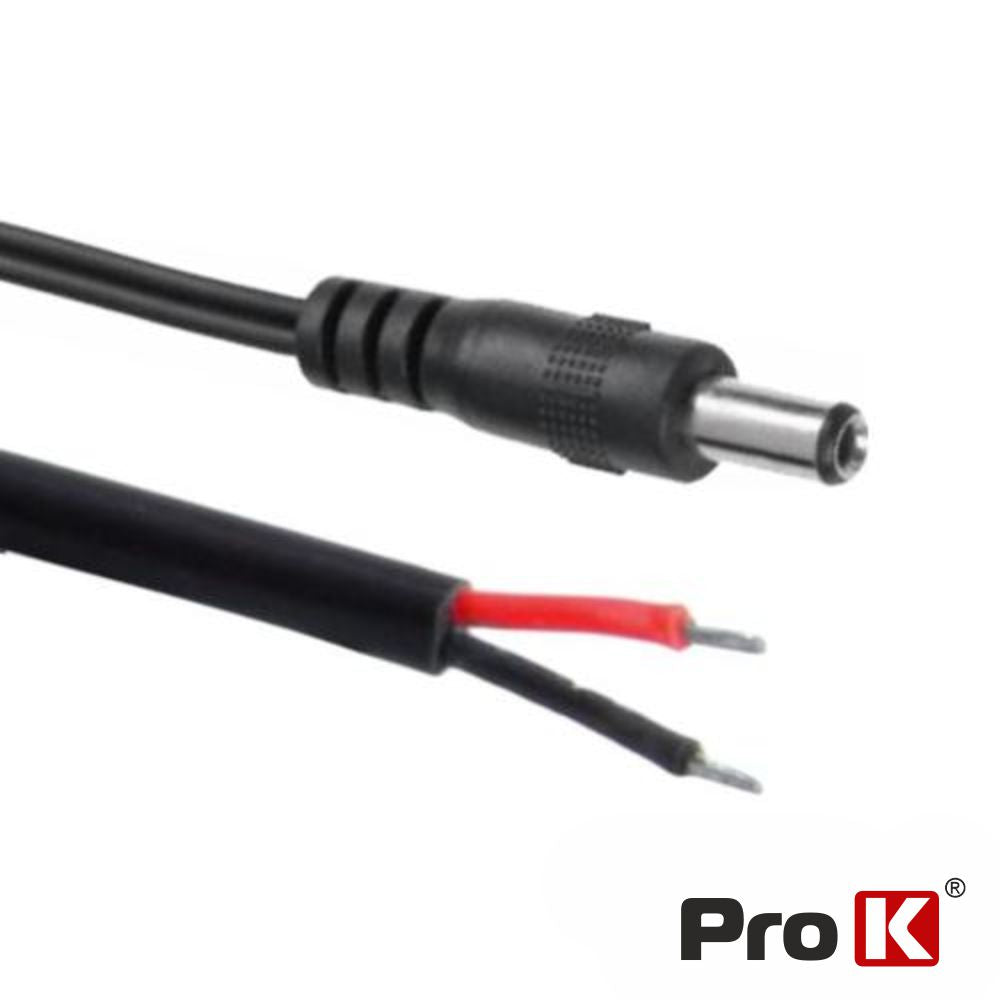 Ficha Alimentação Dc Fêmea 5,5X2,5Mm C/ Cabo 270Mm Prok - Tauu,pt