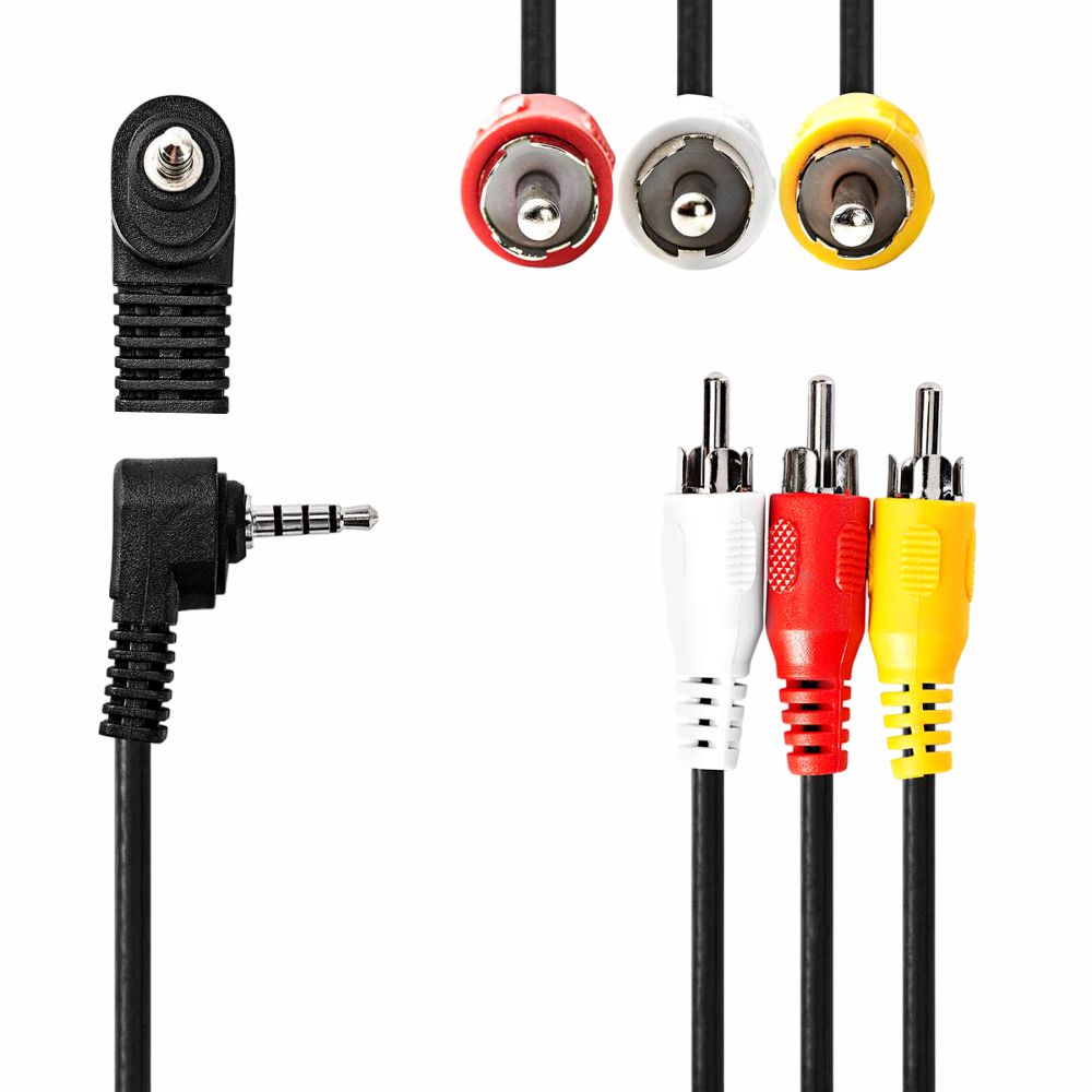 Cabo Jack 3.5Mm Macho/ 3X Rca Macho 1M Preto Nedis - Tauu.pt