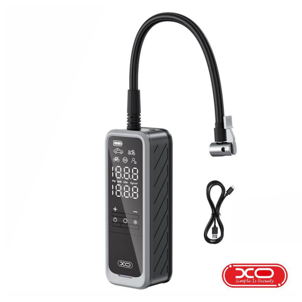 Compressor De Ar Portátil 5000Mah C/ Manómetro Digital Xo - Tauu.pt