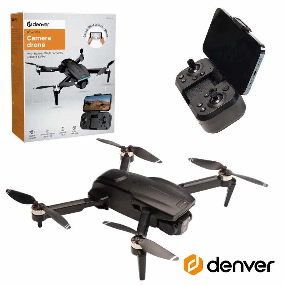 Drone C/ Transmissor 2.4Ghz 4 Hélices Wi-Fi Fpv Denver - Tauu.pt