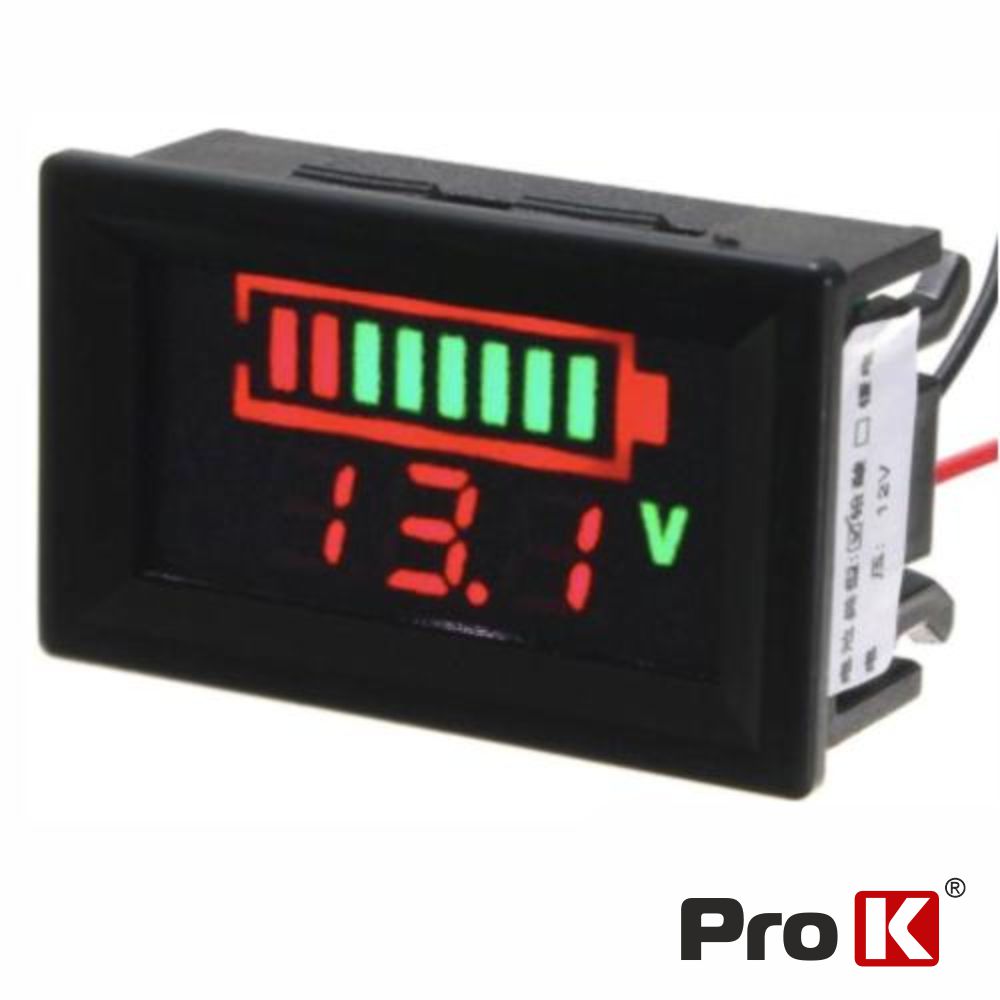 Voltimetro Digital Led 12Vdc Painel C/ Capacidade Prok - Tauu.pt