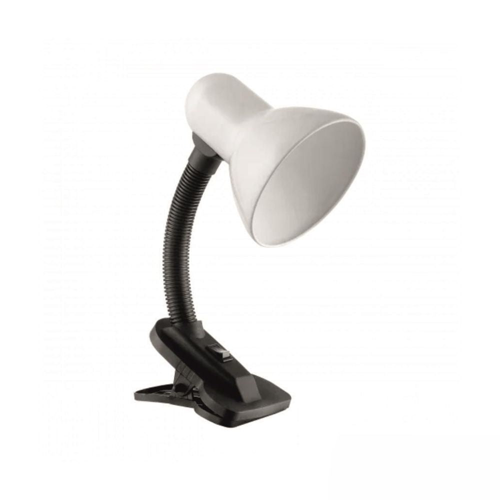 Candeeiro Secretária 1Xe27 40W C/ Mola Branco Orno - Tauu.pt