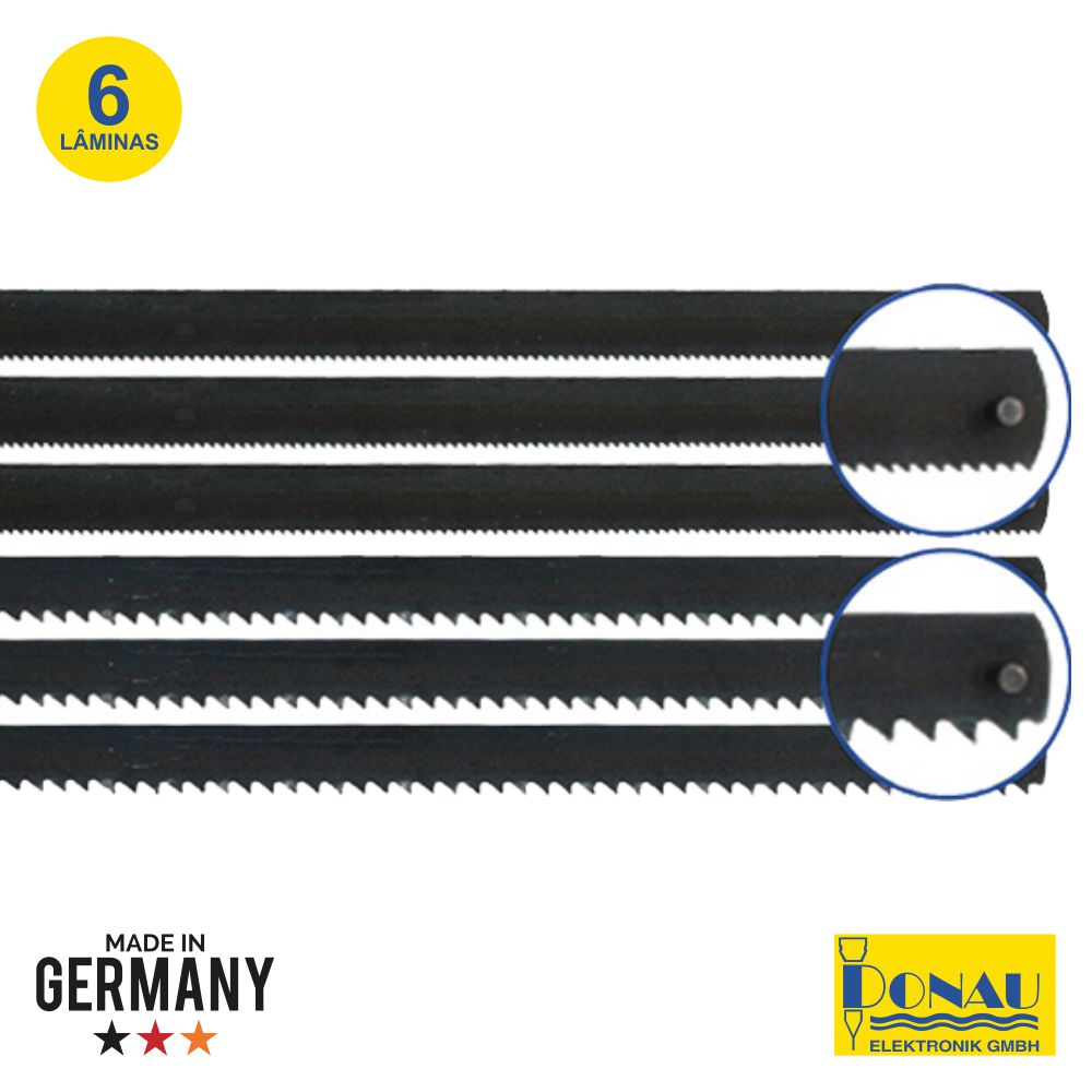 Conjunto 6 Serras P/ Metal E Madeira (3 Cada) 148Mm Donau - Tauu,pt