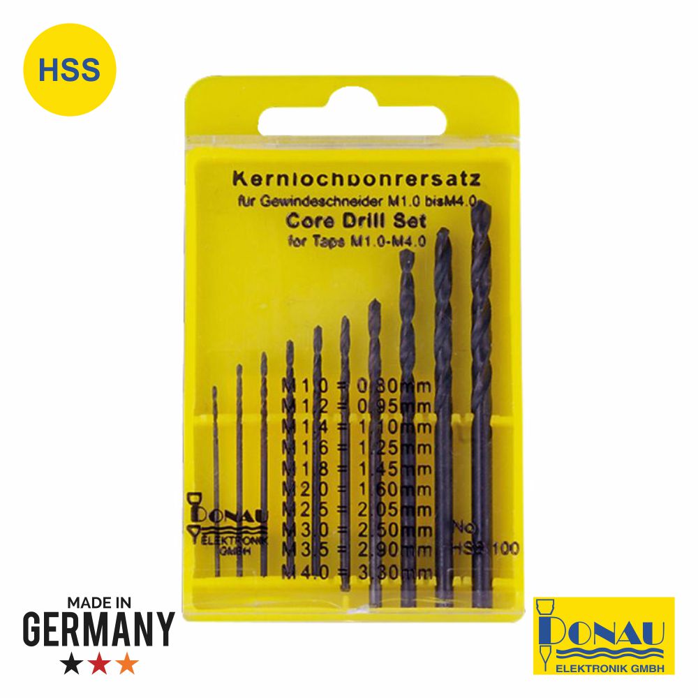 Conjunto De 10 Brocas Hss M1.0 A M4.0 Donau - Tauu.pt