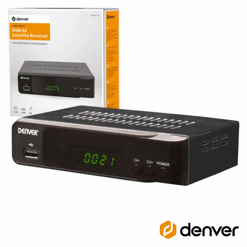 Receptor Tdt Satélite 1080P Dvb-S2 C/ Usb E Comando Denver - Tauu,pt