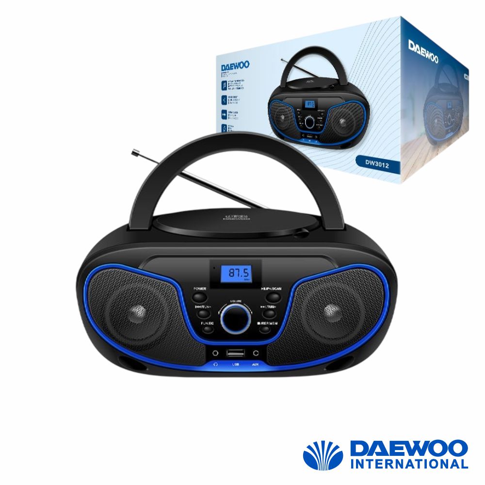 Rádio Portátil Cd/Fm/Aux/Bt E Usb Colunas 2X2W Daewoo - Tauu.pt