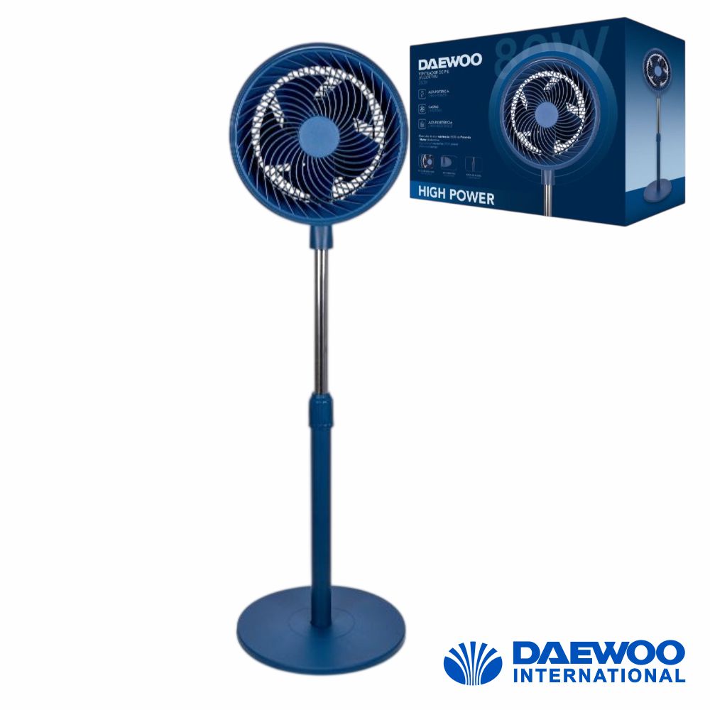 Ventoinha De Pé High Speed Ø25Cm 80W Azul Daewoo - Tauu.pt
