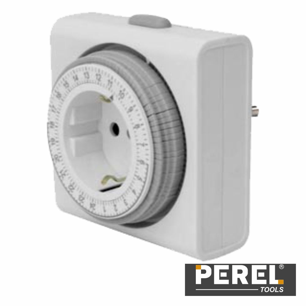 Temporizador Analógico Compacto Ajustável 24H Perel - Tauu,pt