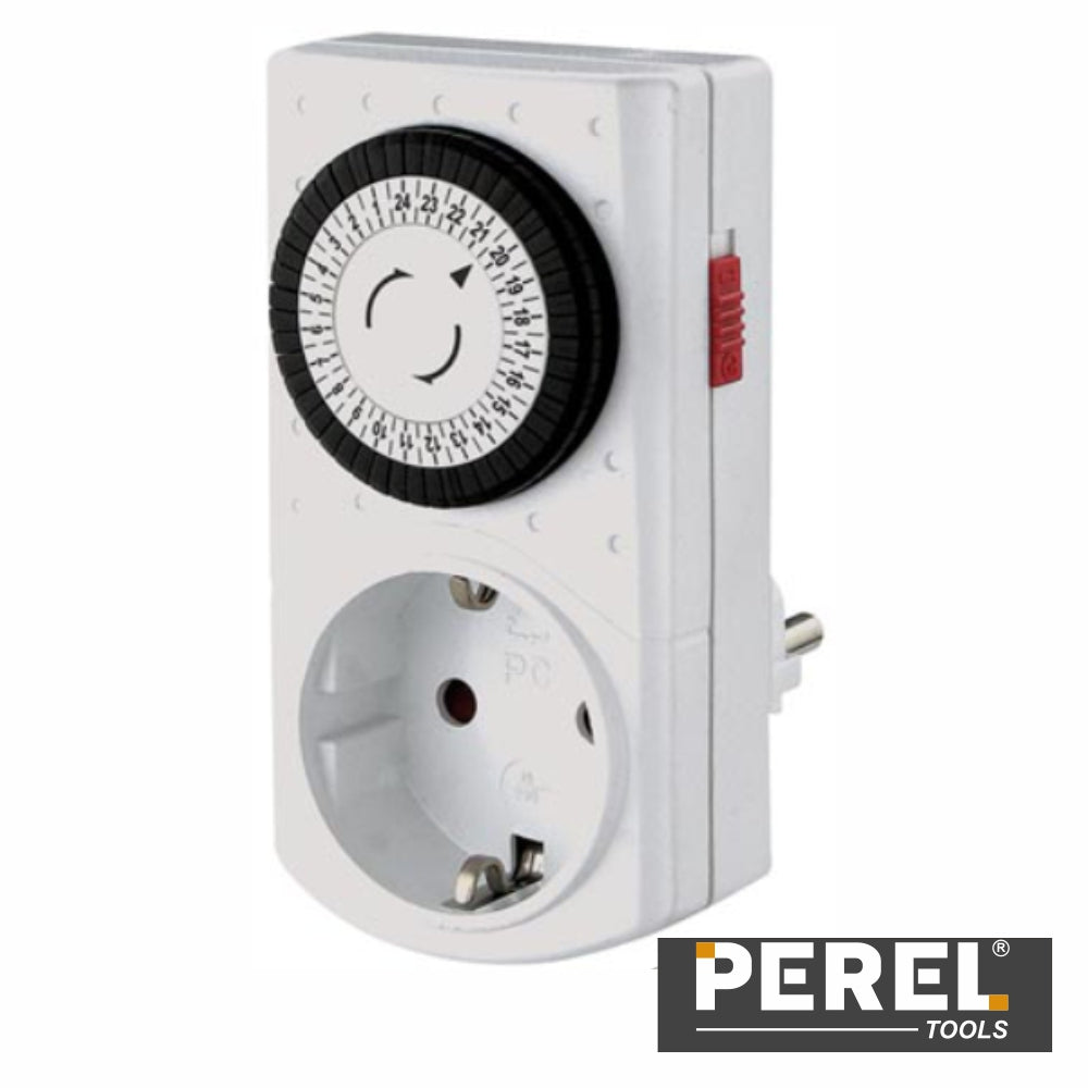 Temporizador Analógico Ajustável 24H Perel - Tauu,pt