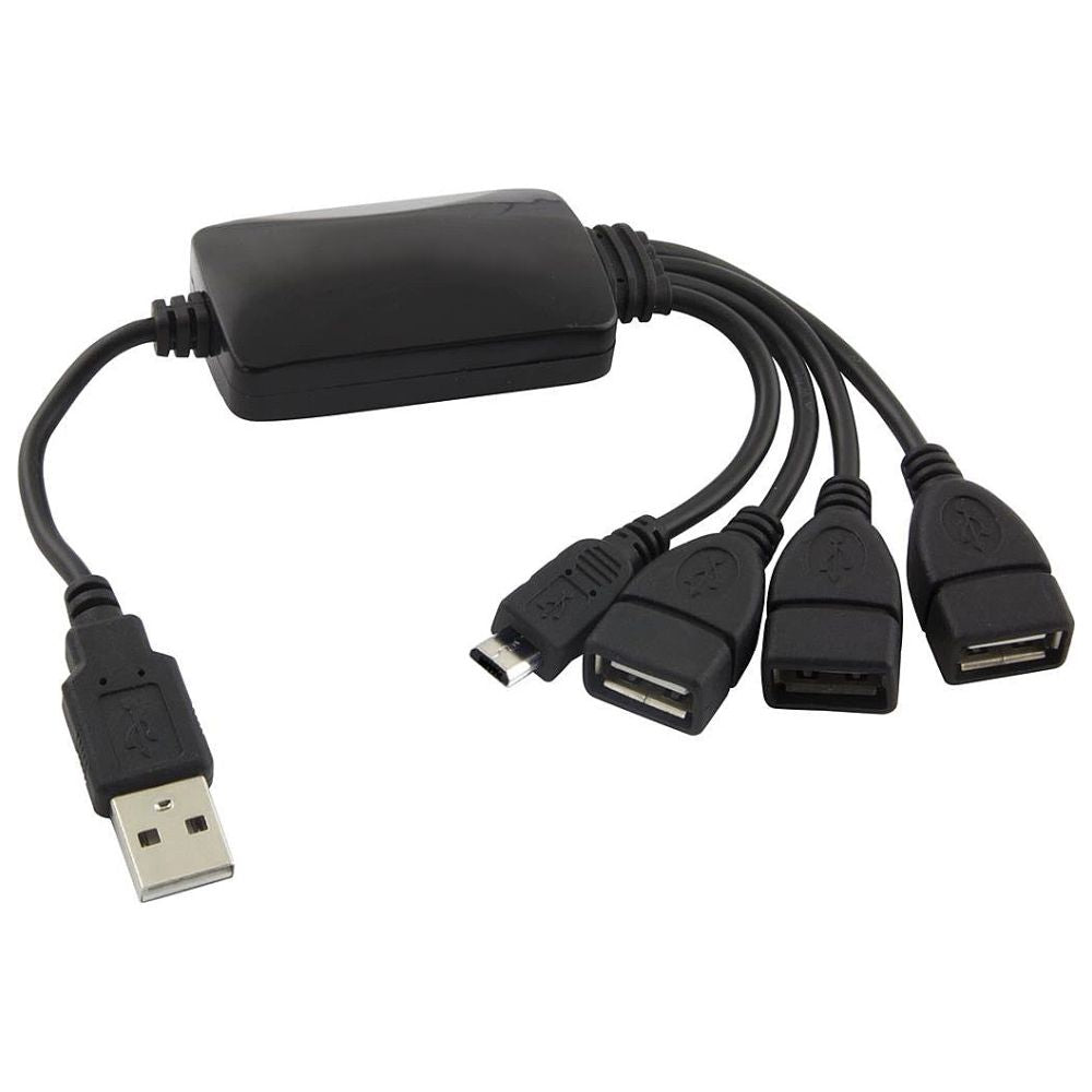 Hub Usb2,0 C/ 3 Portas Usb E 1 Micro Usb-B - Tauu,pt