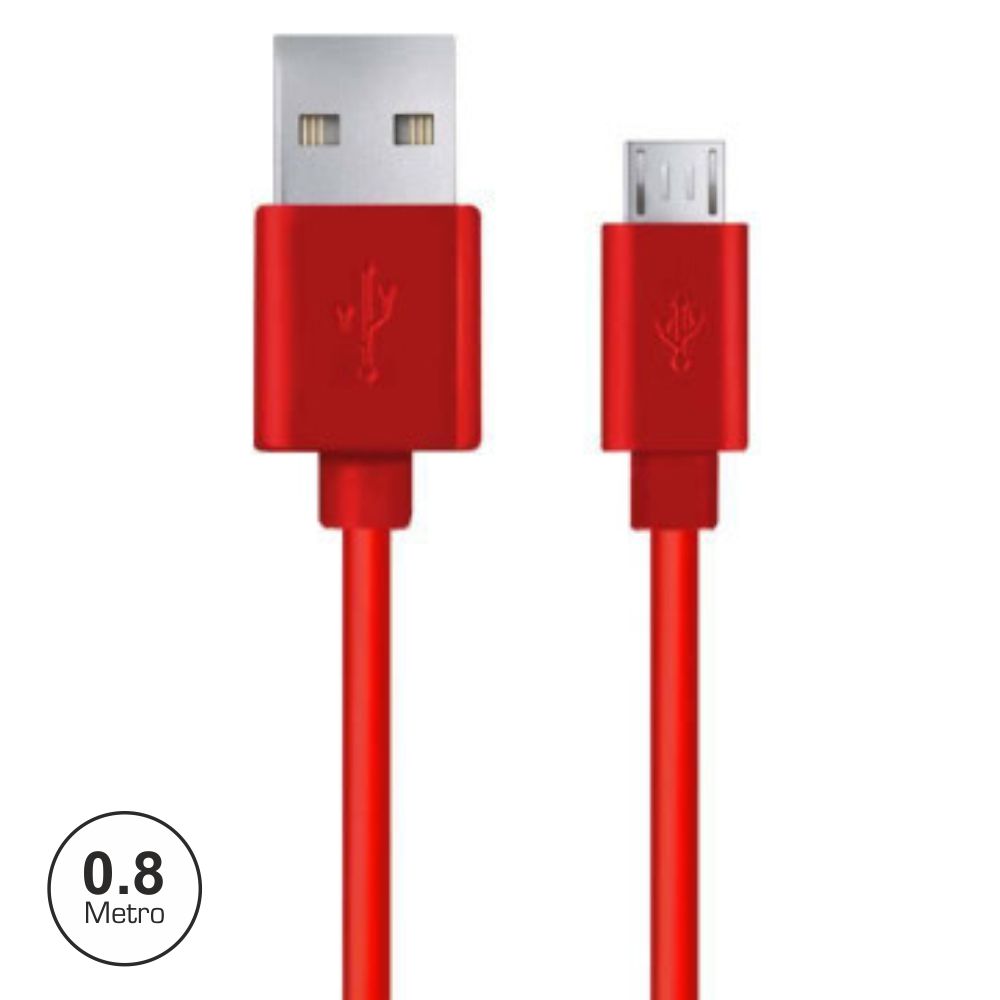 Cabo Usb-A 2,0 Macho / Micro Usb-B Macho 0,8M Vermelho - Tauu,pt