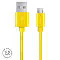 Cabo Usb-A 2,0 Macho / Micro Usb-B Macho 0,8M Amarelo - Tauu,pt