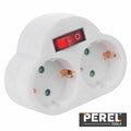 Tomada Elétrica C/ 2 Saídas Interruptor Branco Perel - Tauu,pt