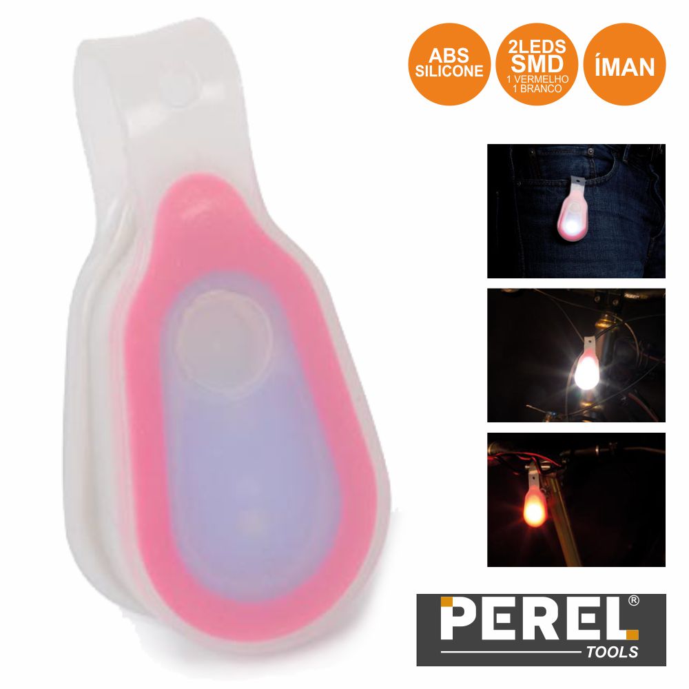 Lanterna 2 Leds Magnética P/ Bicicleta Silicone Perel - Tauu.pt