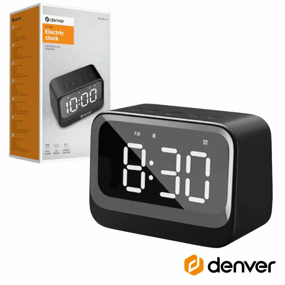 Relógio Despertador C/ Bluetooth Branco Denver - Tauu,pt