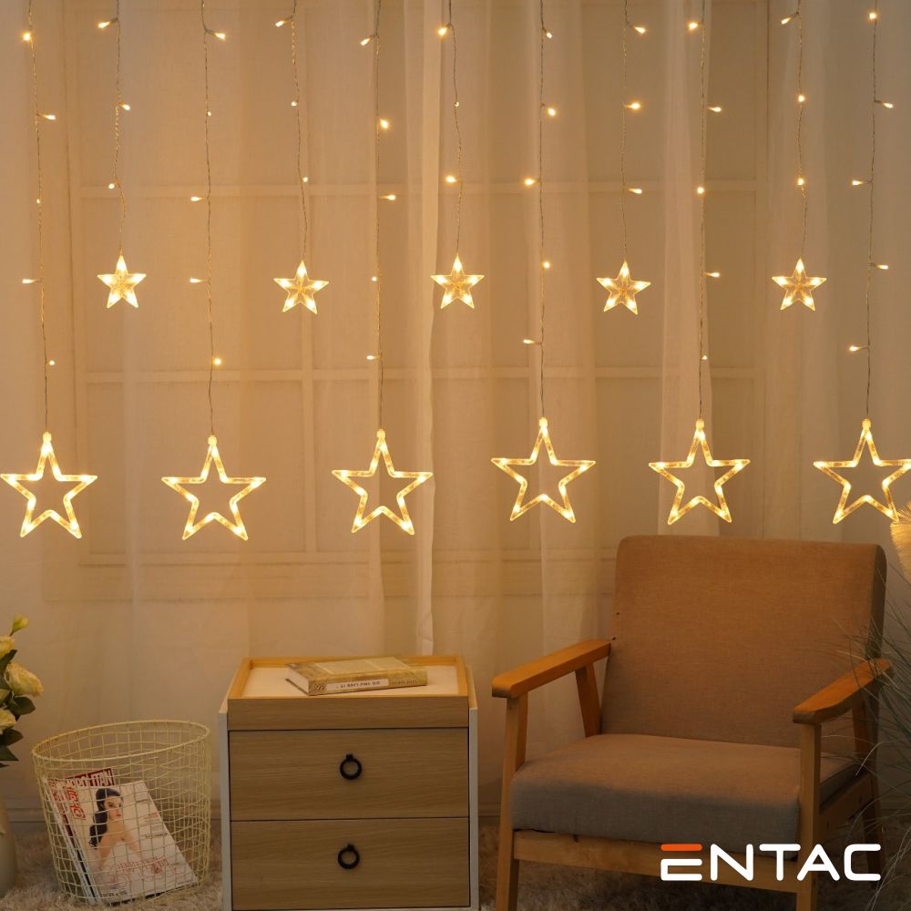 Grinalda 138 Leds Cortina De Estrelas 2X1M C/ Comando Entac - Tauu.pt