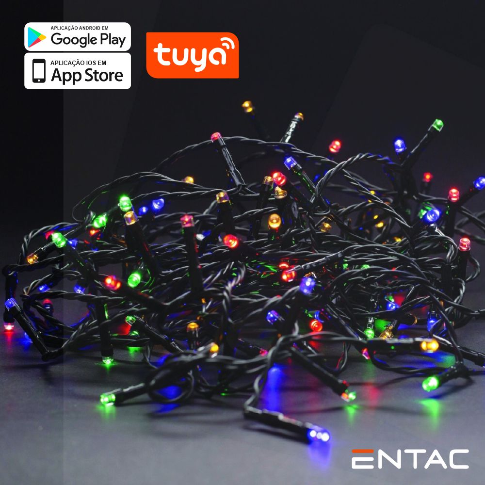 Grinalda 120 Led Multicor App Tuya 220V 9M - Tauu,pt