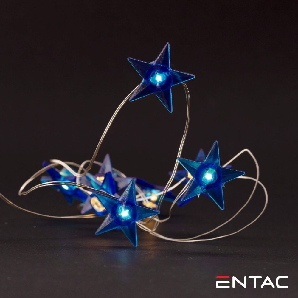 Grinalda 10 Leds Estrela Arame 2Xaa 1M Entac - Tauu.pt