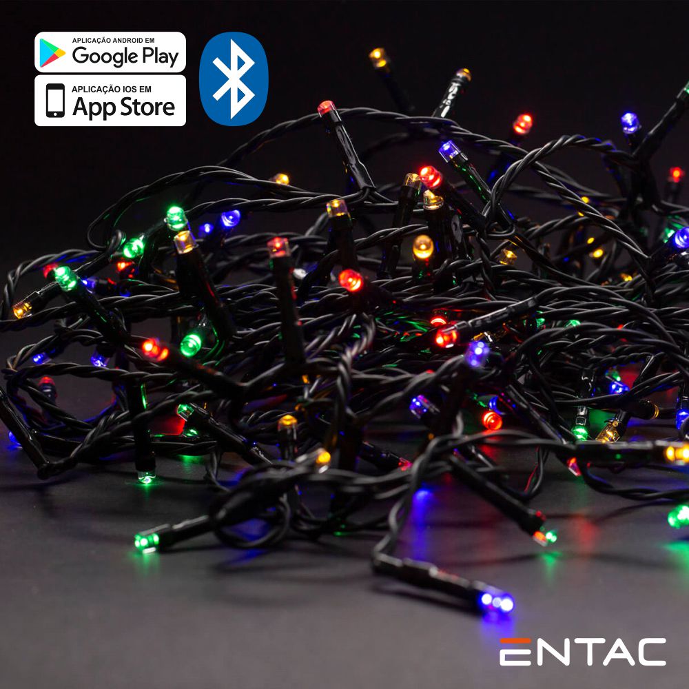 Grinalda 120 Leds Multicor App Bluetooth 220V 9Mt - Tauu,pt