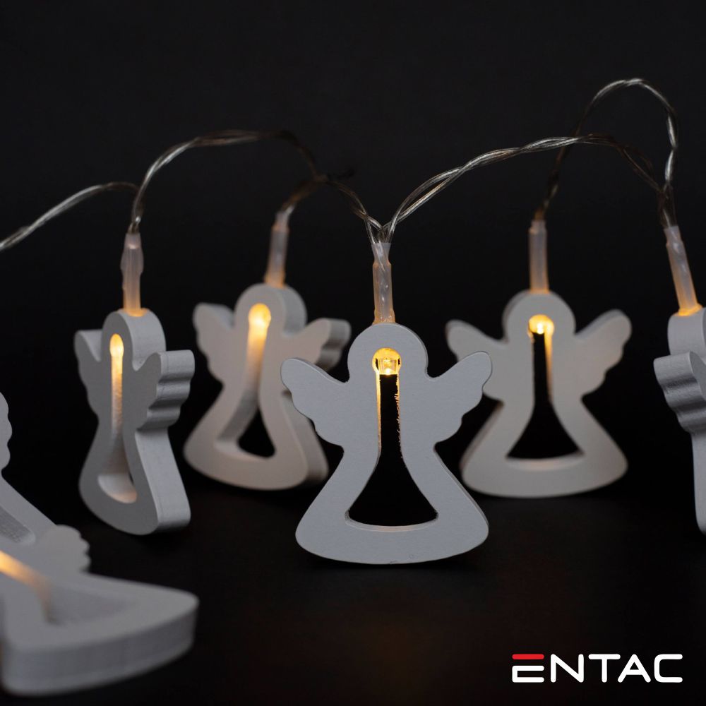 Grinalda 10 Leds 3000K Anjos 2Xaa 1M Entac - Tauu,pt